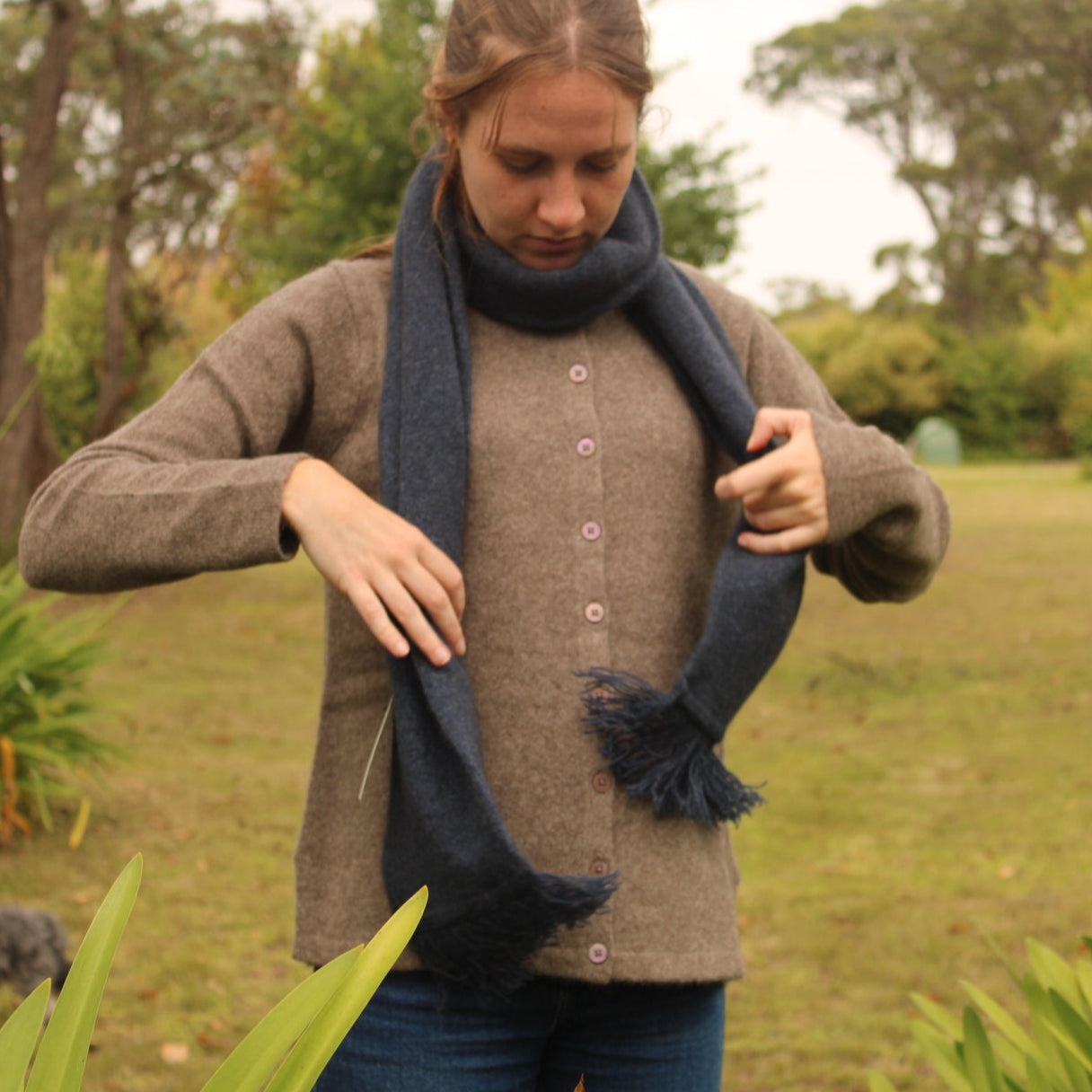 NOK Yak wool cardigan in Earth.
