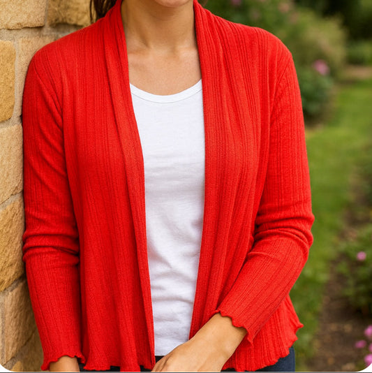 NOK red cardigan in cotton