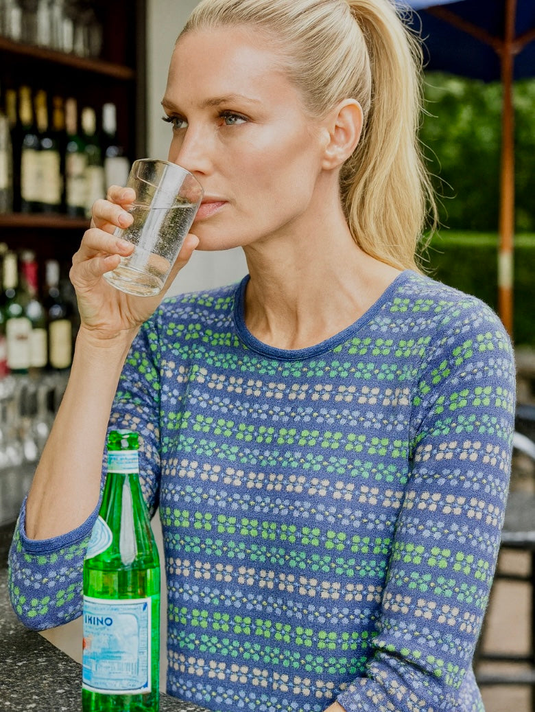 NOK by Charlotte Mansted cotton top in Blue.
