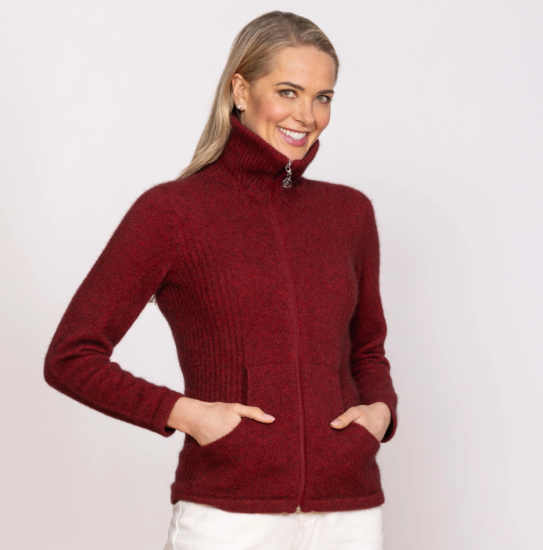 Noble Wilde's Possum Market Day Jacket in Sangria for women