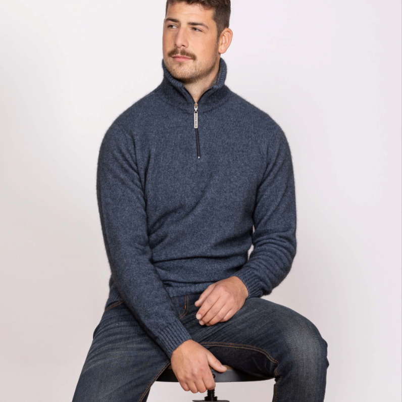 Noble Wilde's Possum Mount Tasman Jumper in Neptune blue