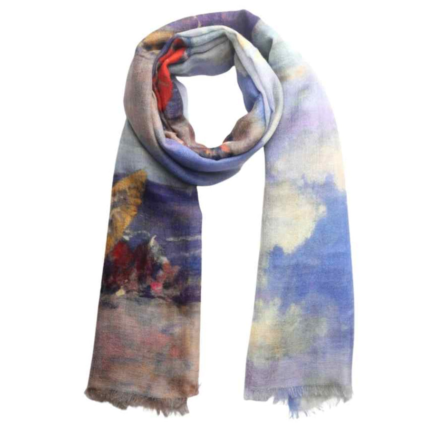 Namaskar Wearable Art Scarf in Linen