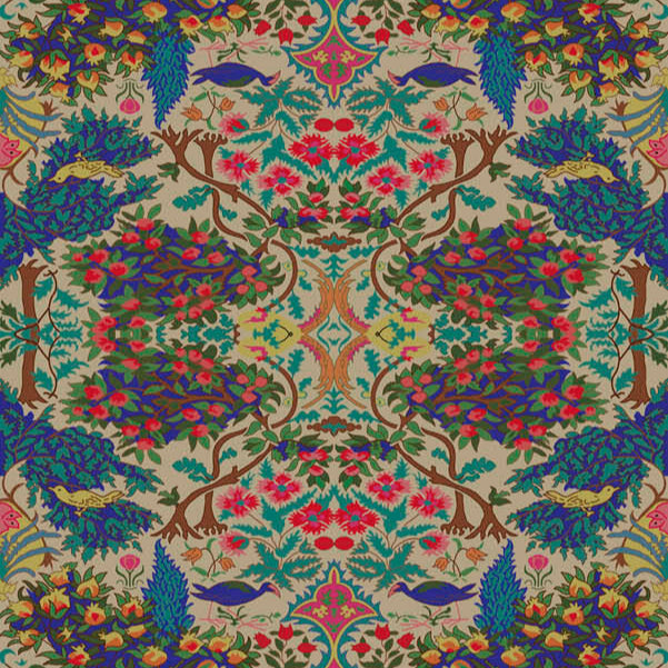 wool and silk scarf in Turkish print