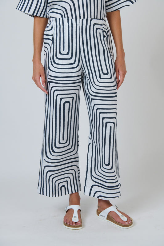Naturals by O J Linen Pants Maze Front View Berrimas Overflow