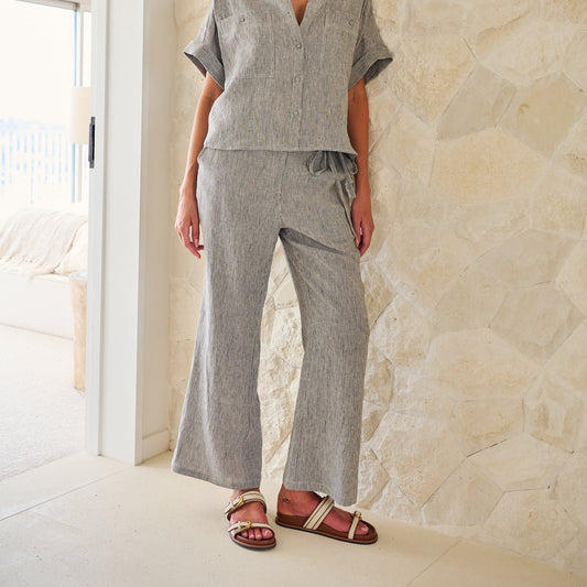 Naturals by O&J Linen pants in stripe Rue. GA700