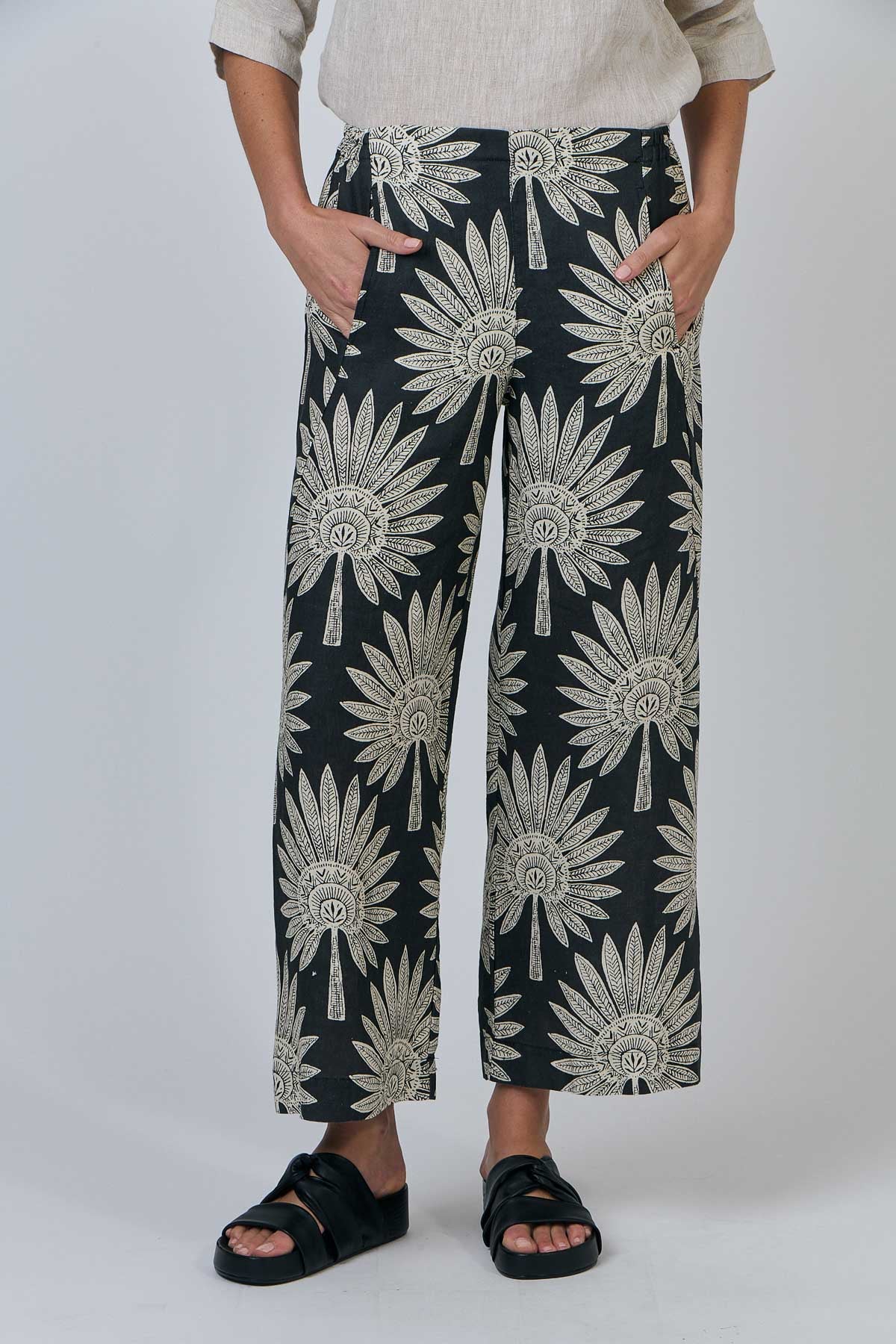 Naturas by O&J 100% linen ants in Date Palm.