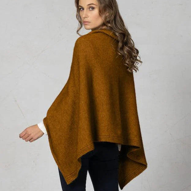 Possum and merino wool brown cape for women