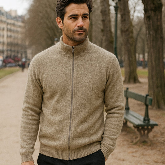 Noble Wilde Bristol Zip Jacket in Oyster