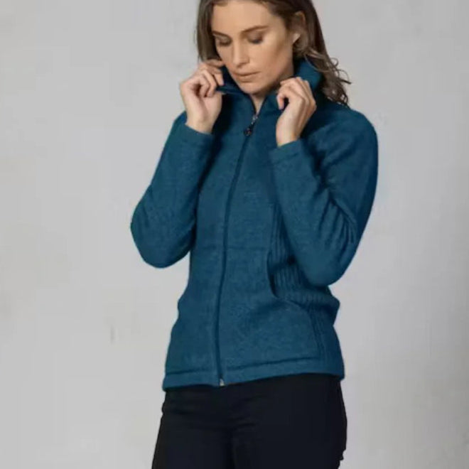 Possum and merino knitwear. Noble Wilde Market day jacket