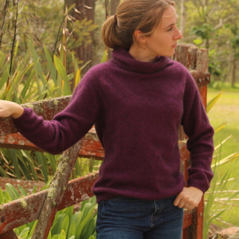 Cowl neck possum knitwear for women from Noble Wilde.