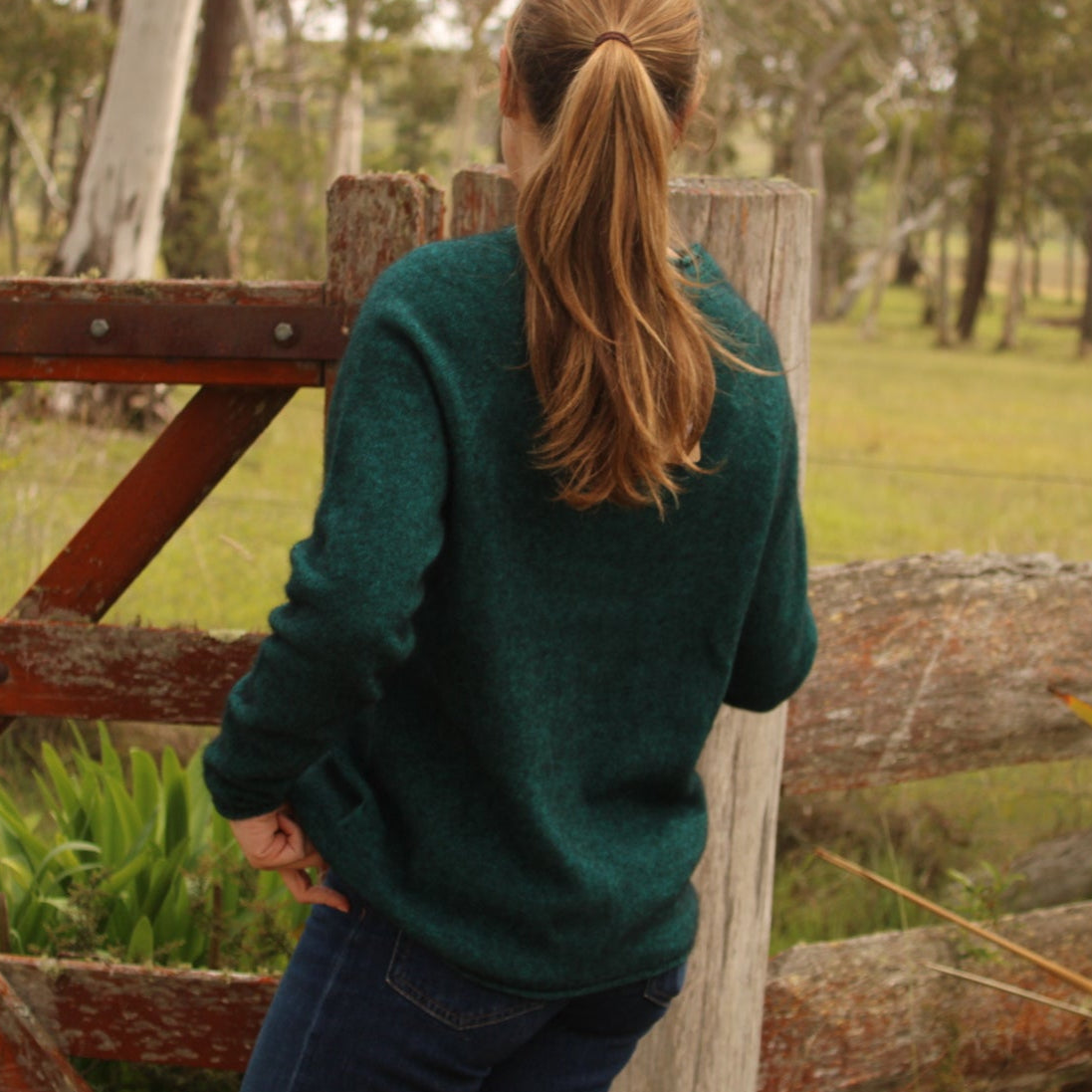 Possum wool jumper for women rutland in paua Noble Wilde