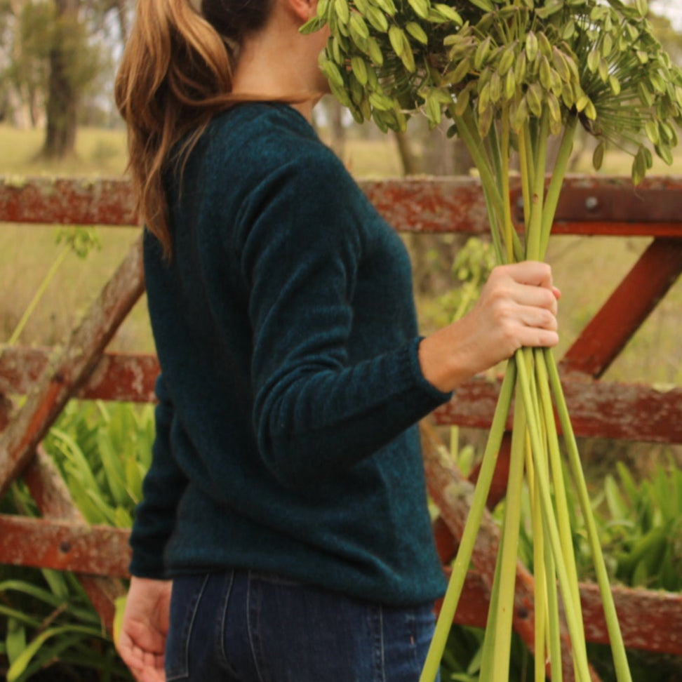 Noble wilde quality possum kniwear women sweater in blue.
