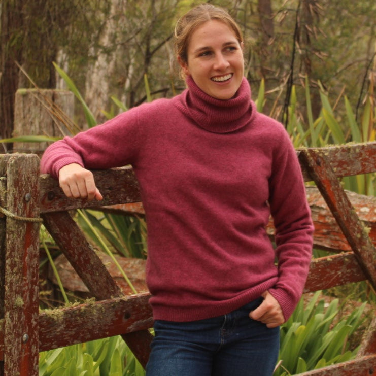 Possum knitwear women polo in pink Noble Wilde