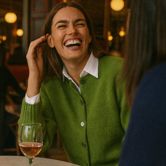 quality wool cardigan, Natural fibre knitwear - harley of Scotland