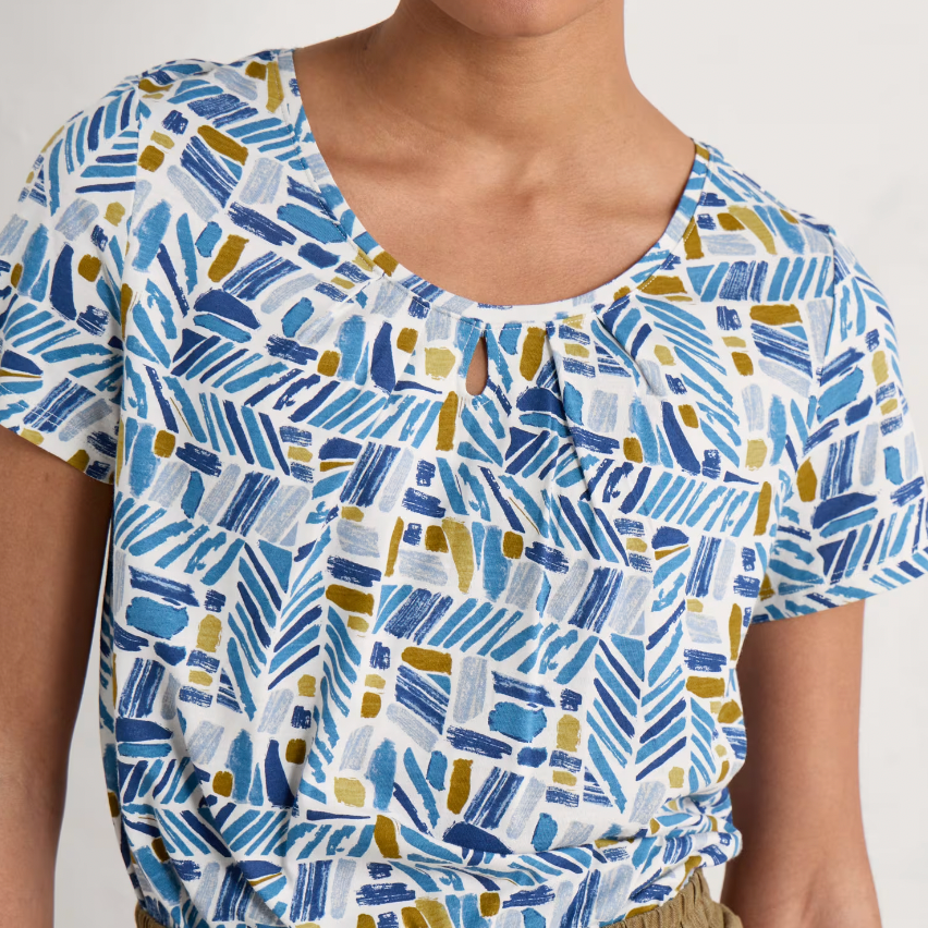 SEASALT Appletree Top in Hedging Marks Saltwater