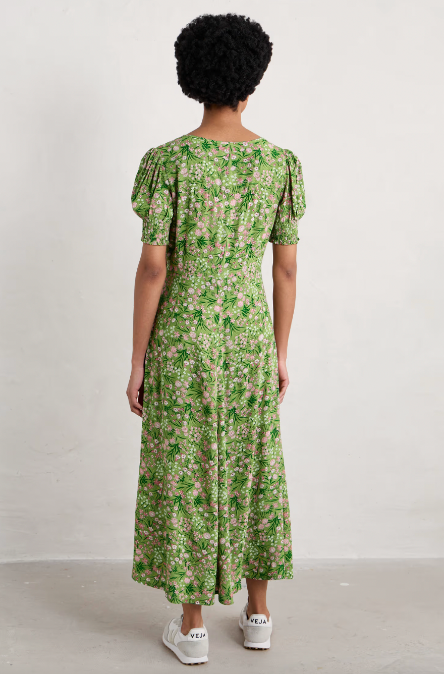 SEASALT's Marsh Empire Line Dress in Campion Field Dill