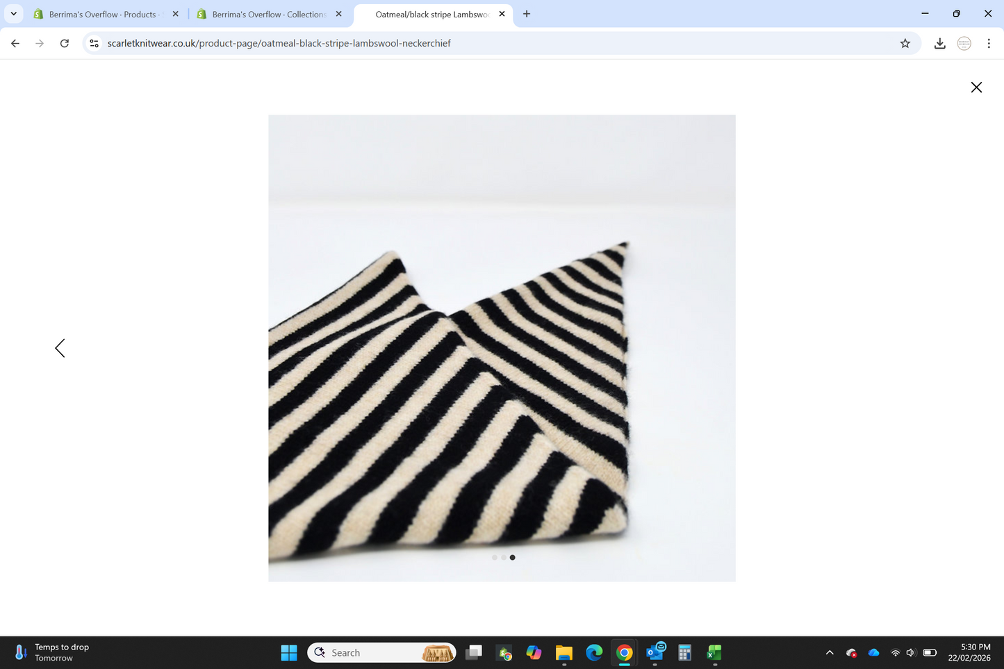 SK Scotland - Striped Triangle Neckerchief - Black / Oatmeal