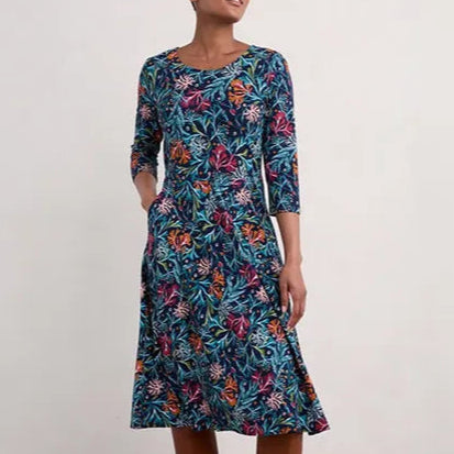 Seasalt april dress in seaweed maritime.