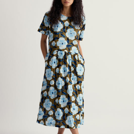 Seasalt Brouse Dress Spring Pansy Seagrass