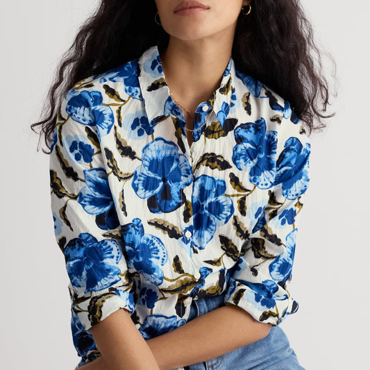 Seasalt Cornwall Pure Cotton Larissa Shirt Blue Pansy