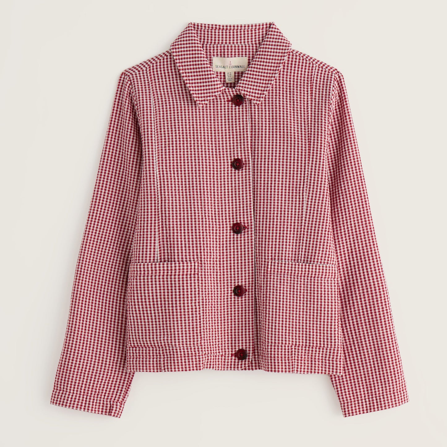 Seasalt Garnon Downs Jacket Gingham Scarlet