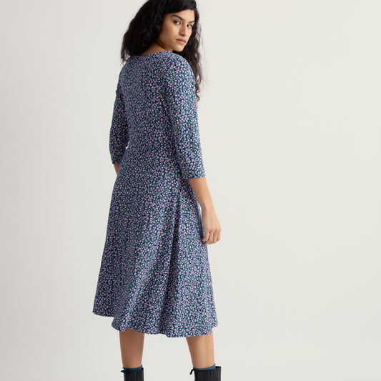 Seasalt Cornwall Cotton jersey dress in Flax Flower