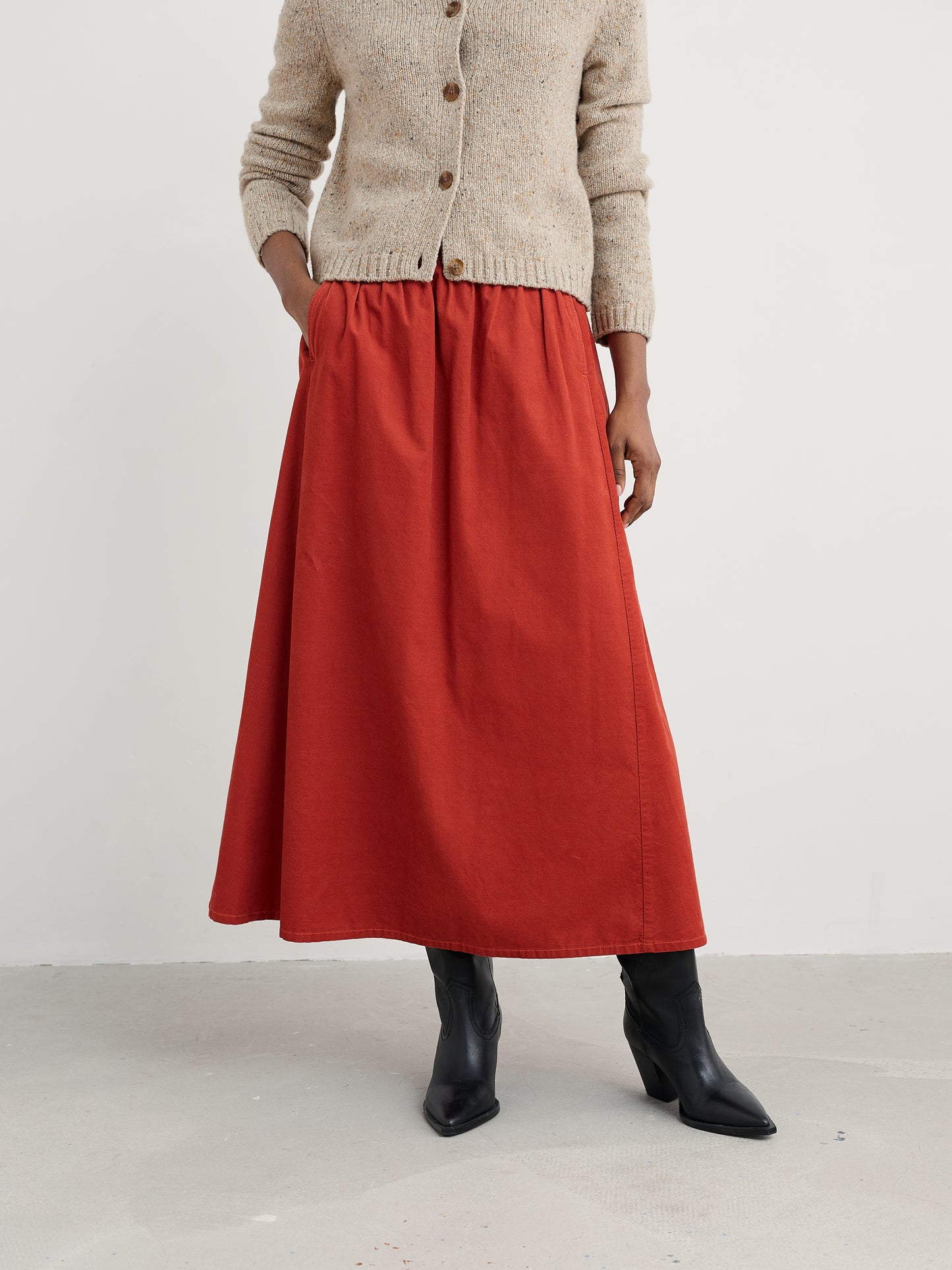Organic cotton skirt in red