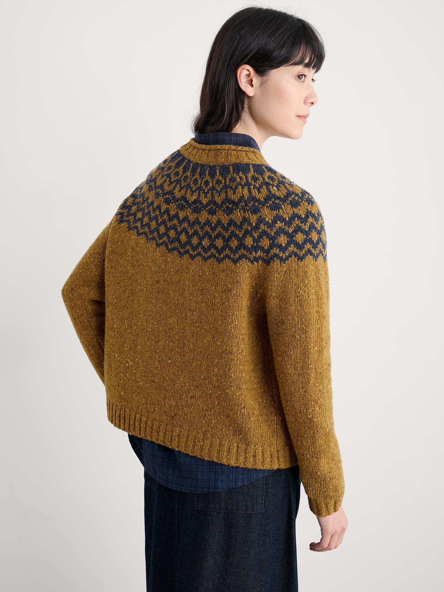 Seasalt Port Kinnis Fair isle Jumper in Mustard