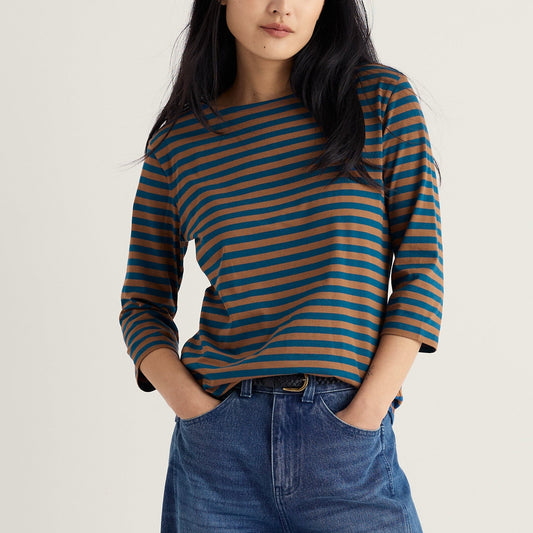 Seasalt Cornwall Sailor top in Mini Cornish Toffee