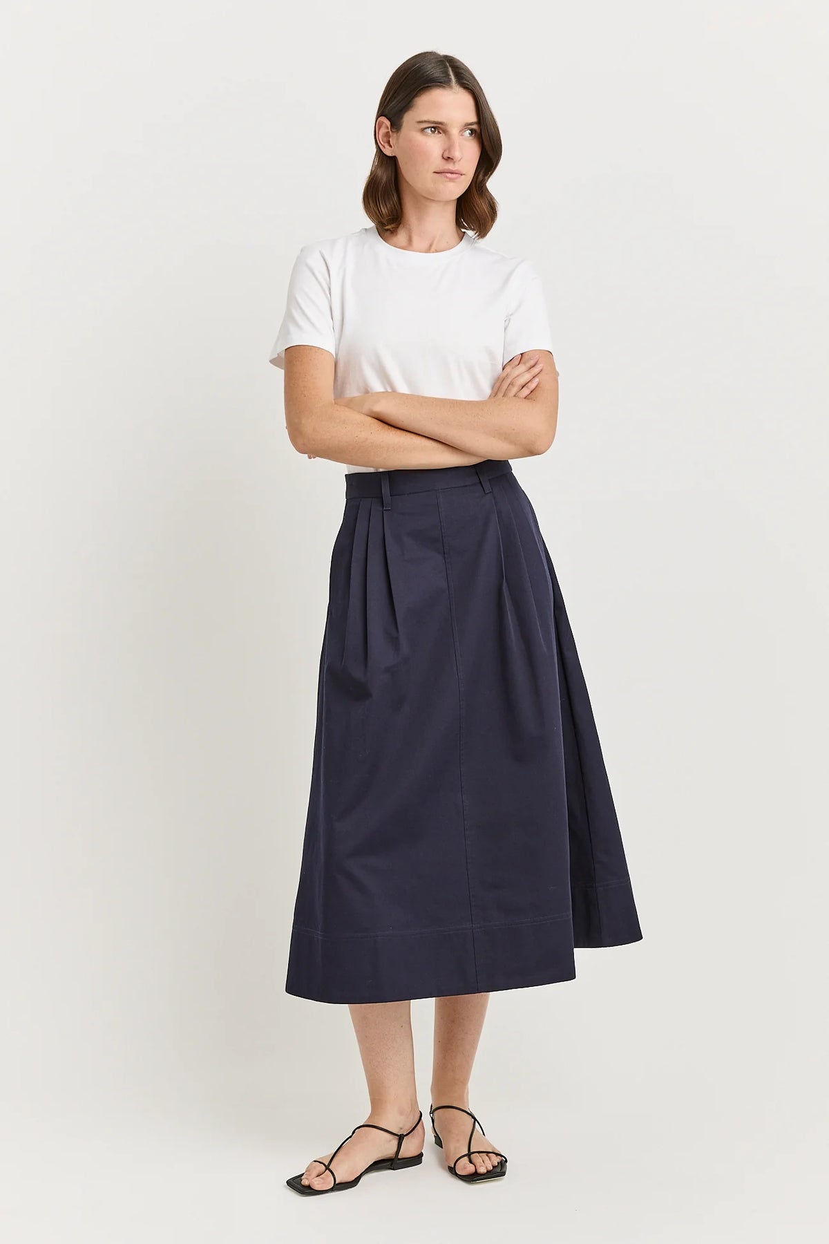 Toorallie Cotton Twill Skirt in Navy