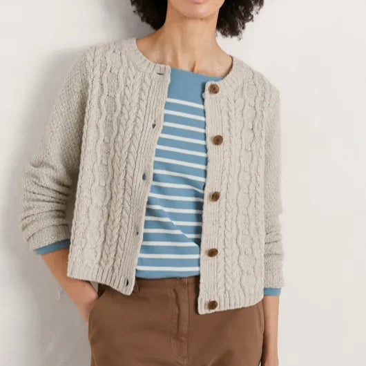 Cable knit cardigan in aran from Seasalt