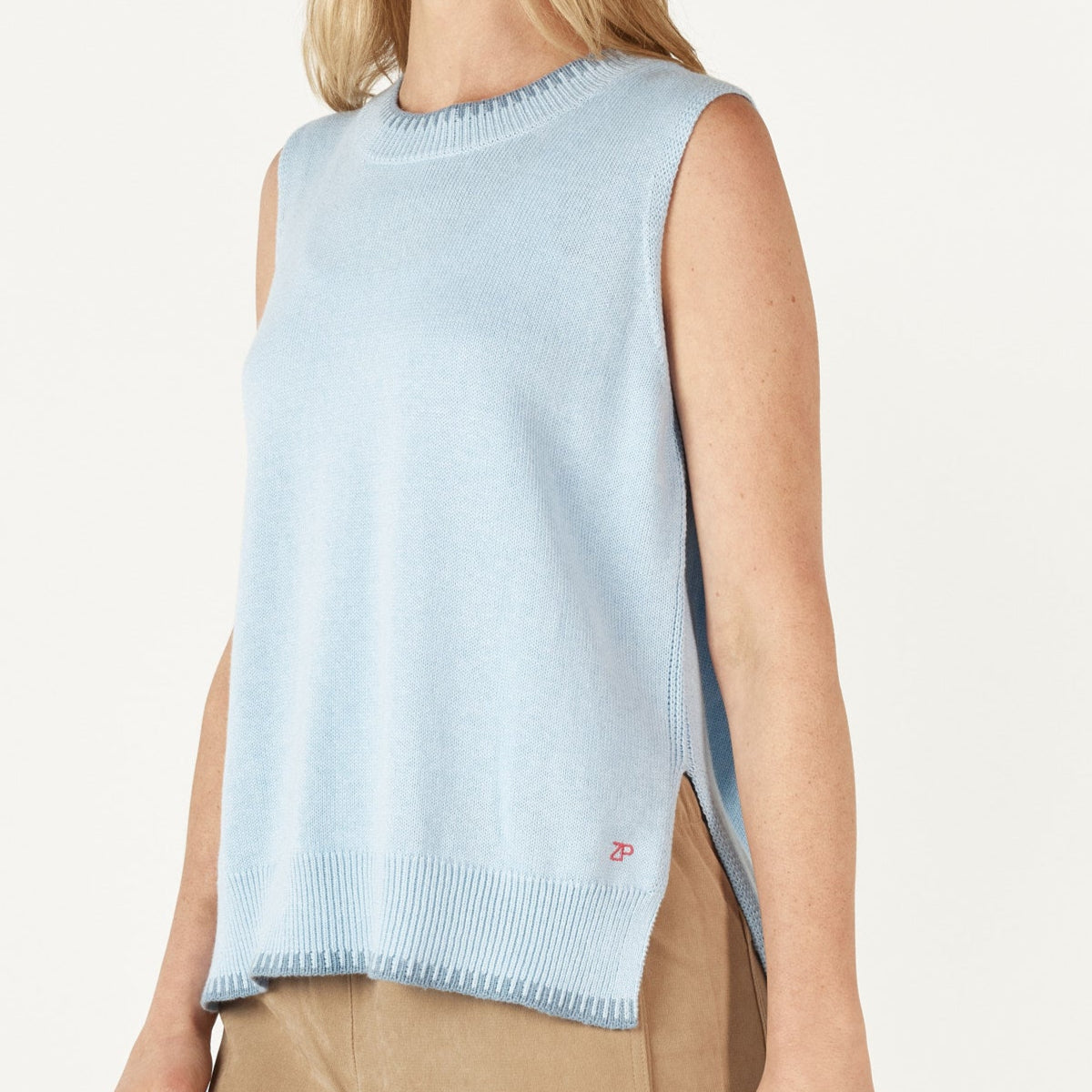 Two Toned Vest from Zaket and Plover. Quality Knitwear.