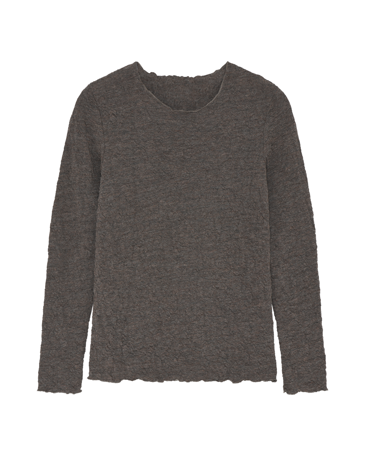 By Basics Bubble Wool Top for women in Earth brown