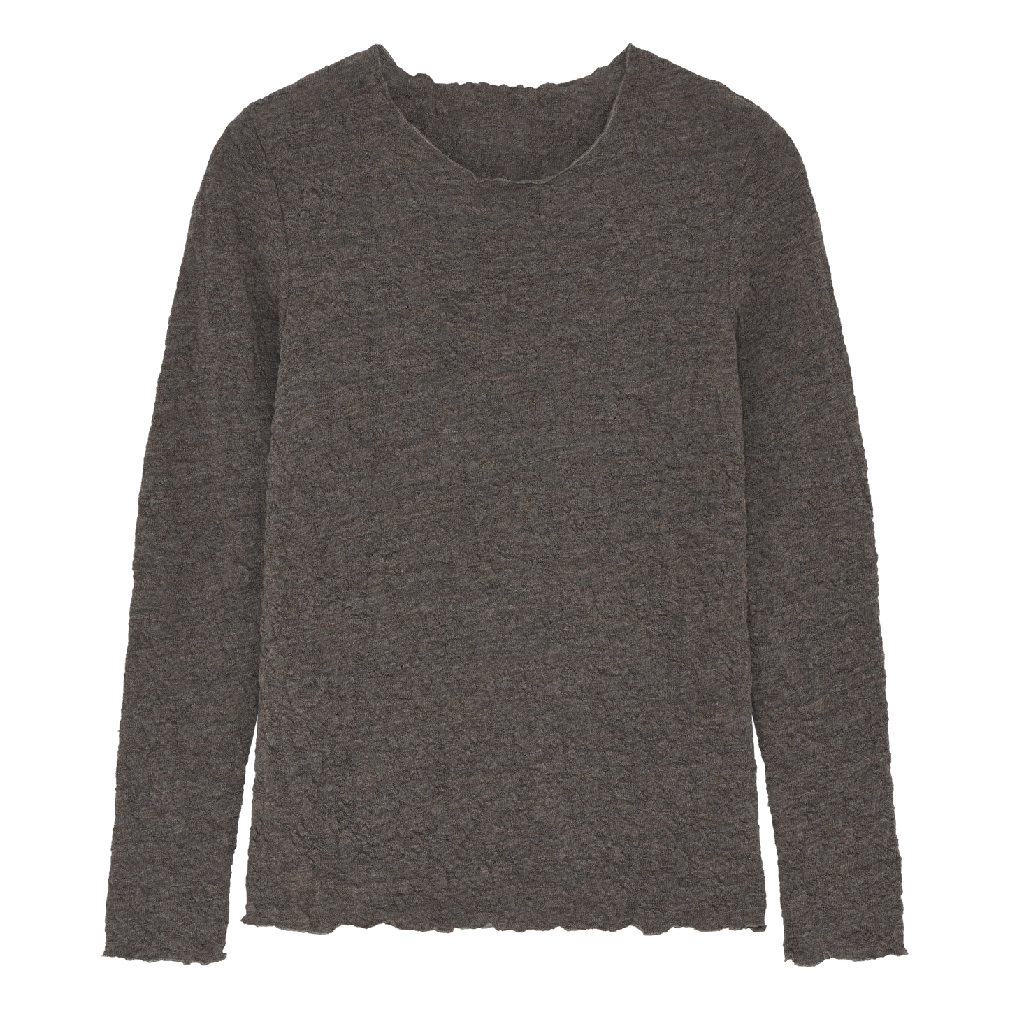 By Basics Bubble Wool Top for women in Earth brown
