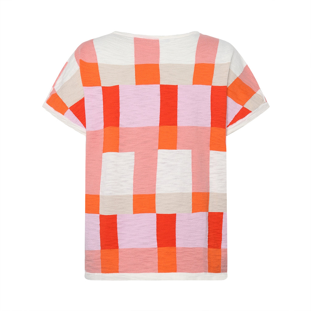 Checkered Cherry Tee Shirt in Sunny Orange by Mansted
