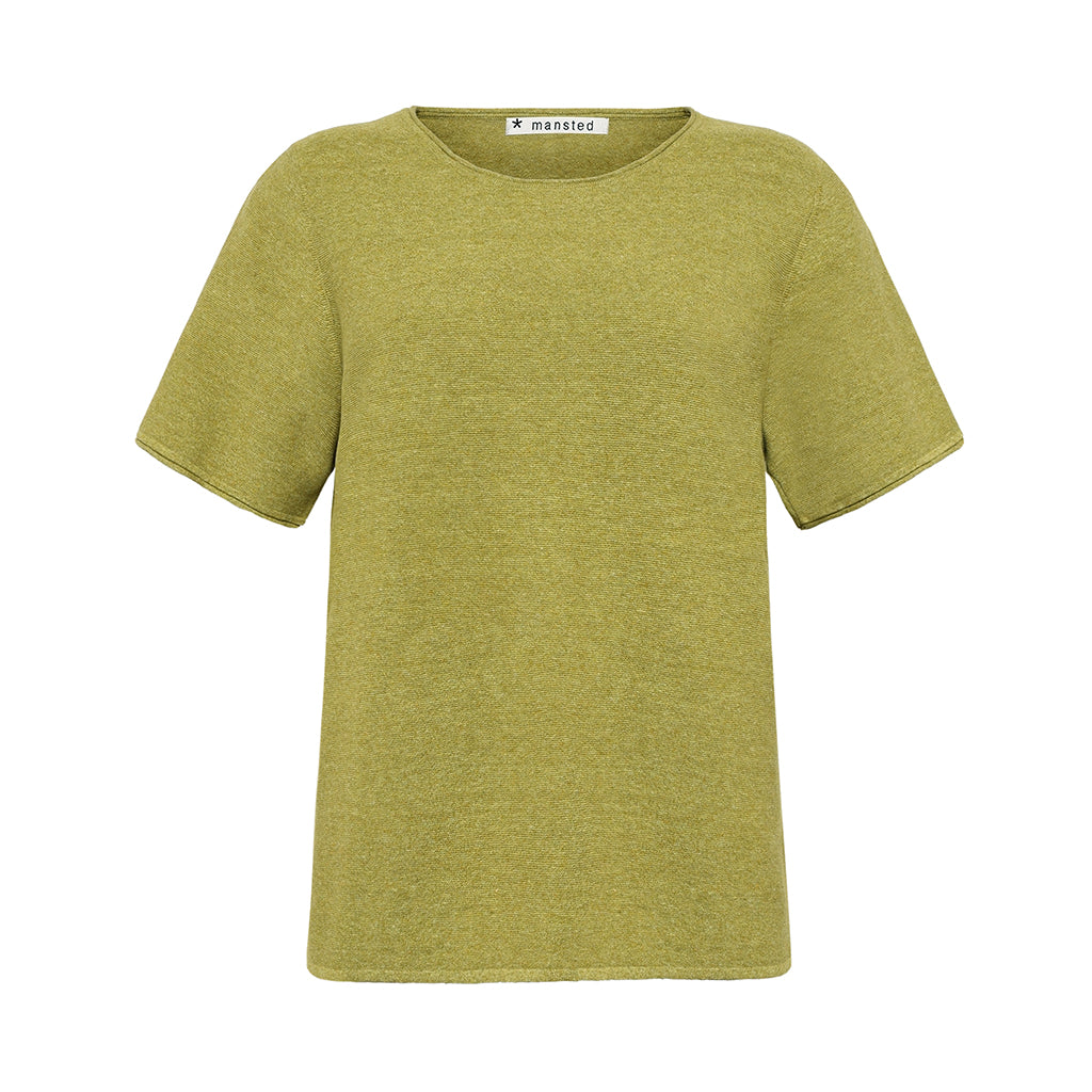 The Mia cotton crew Top by Mansted for women in Olive