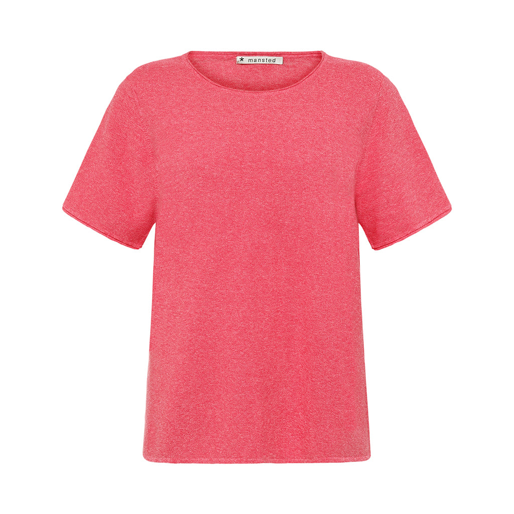 The Mia crew cotton Top by Mansted in Pink for women