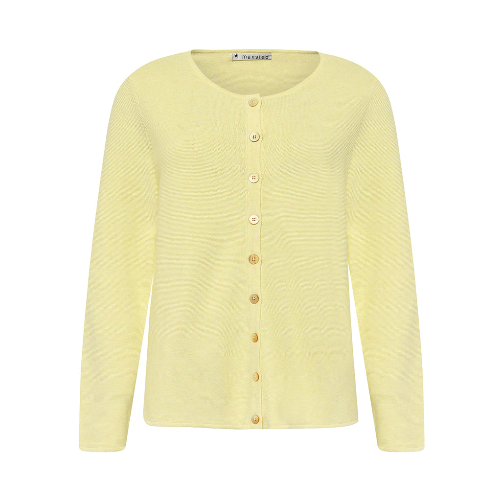 The Monsoon crew Cardigan in Light Lemon yellow by Mansted