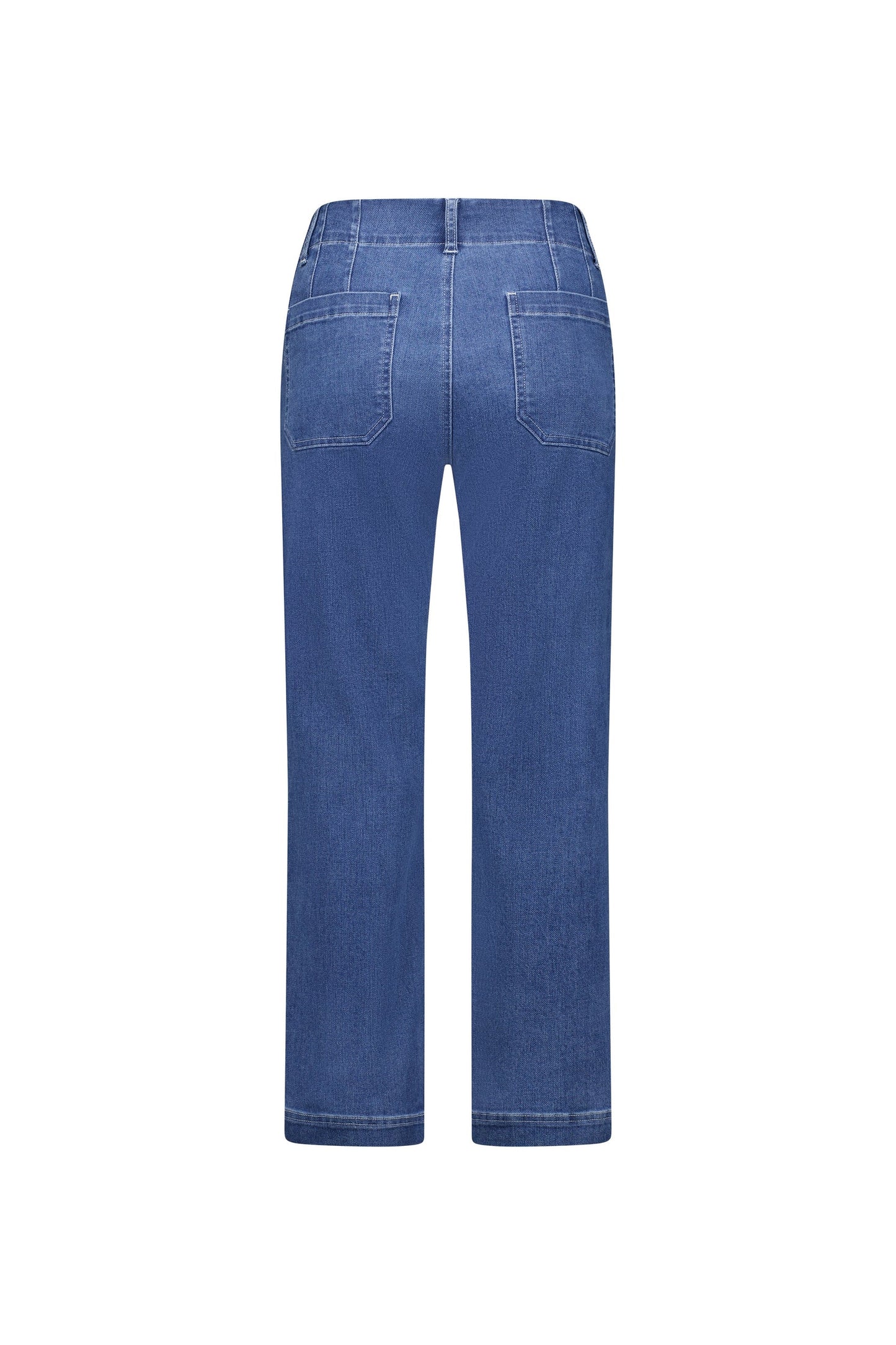 Straight leg cotton jeans by vassalli for women in blue hue