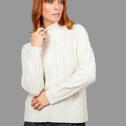 Bridge and Lord Women's cable jumper in ivory