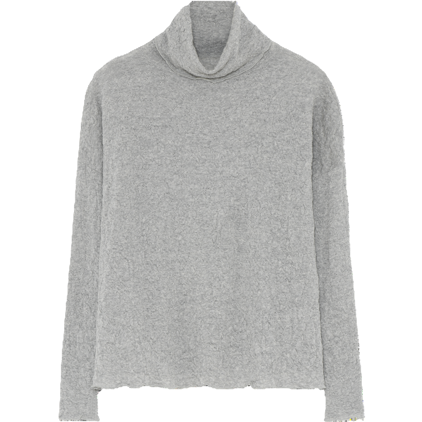 Polo neck in merino wool from by basics. Bubble wool in grey elephant.