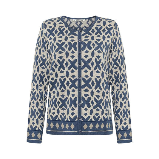 Mansted cotton Tide cardigan in navy