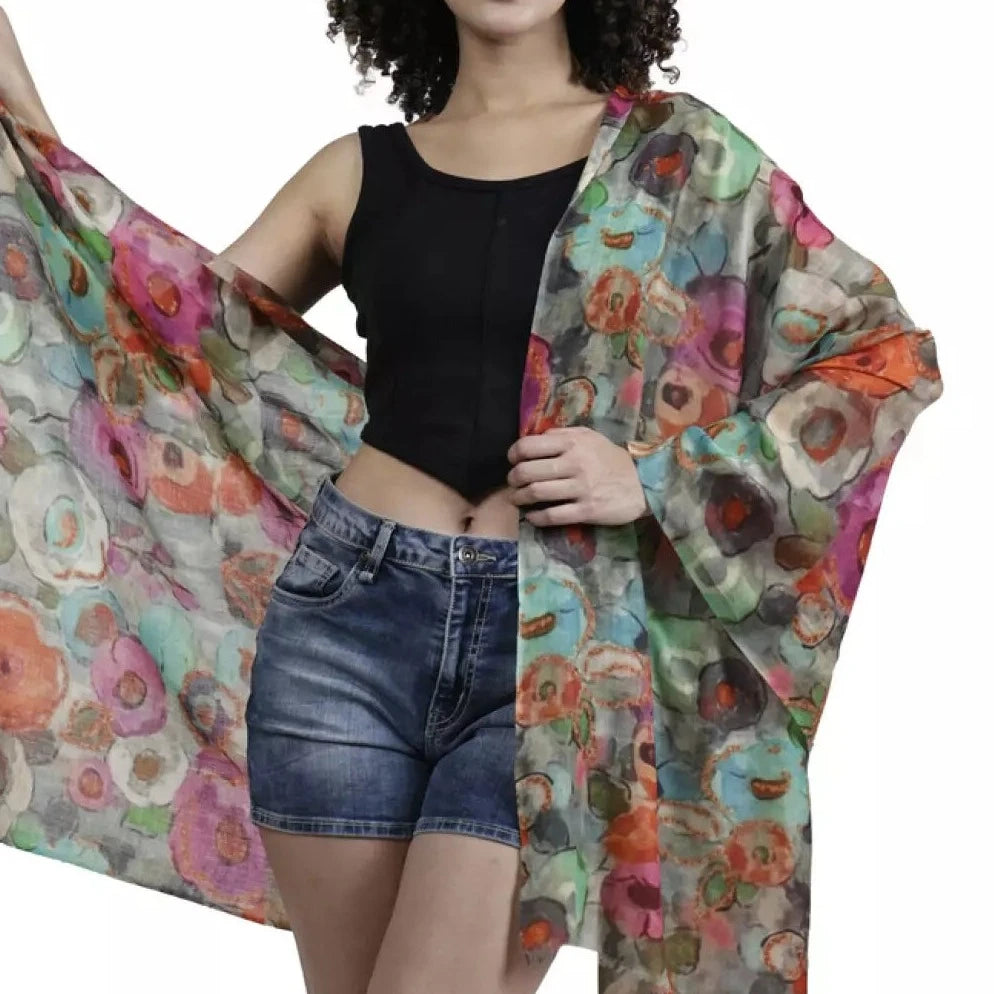 Merino wool and silk scarf.