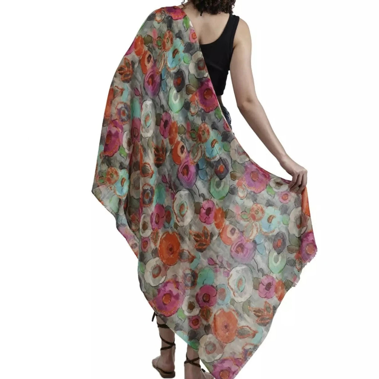 Fine Merino wool and silk women's scarf.