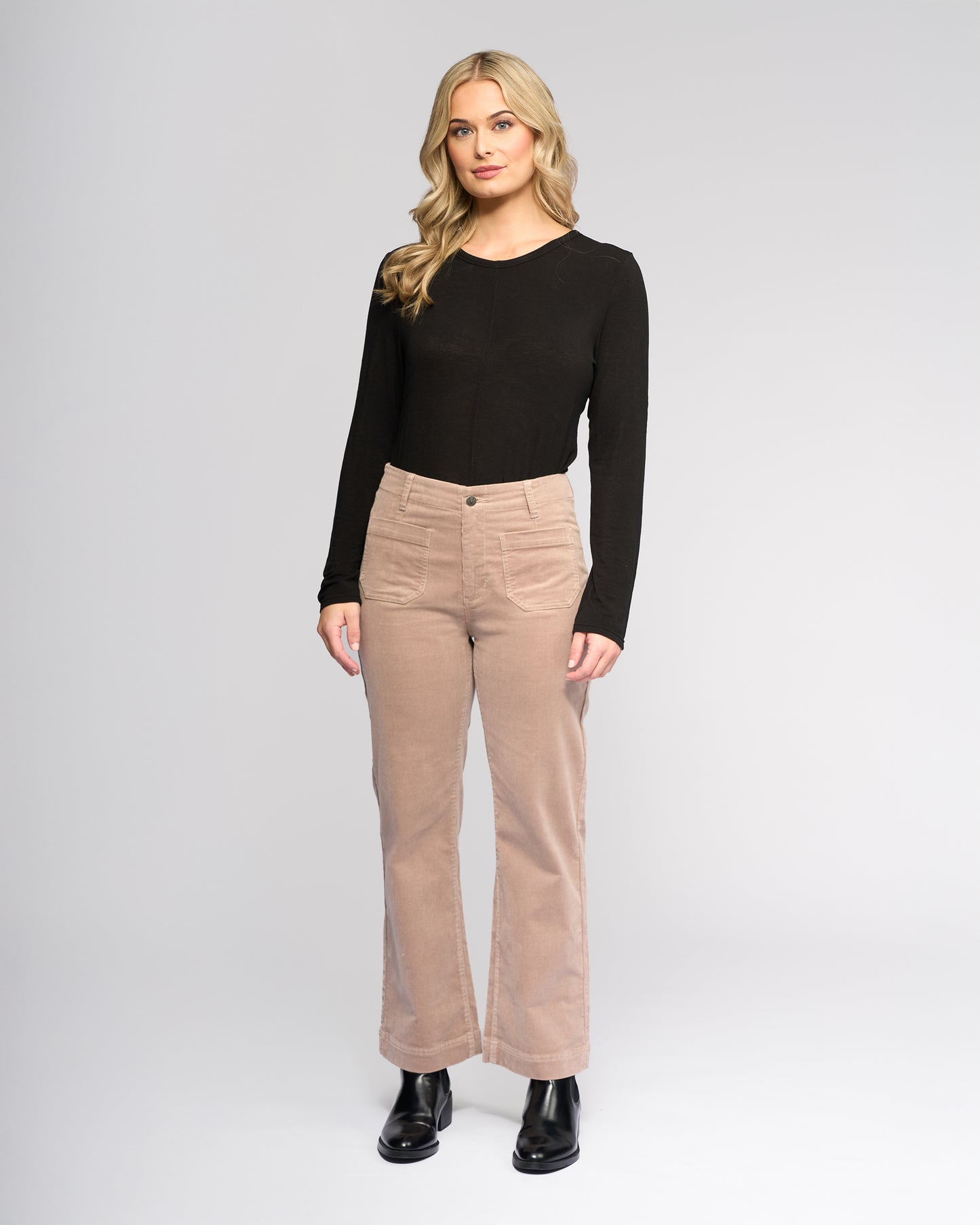 Vassalli cord pants for women 5995AM in twig