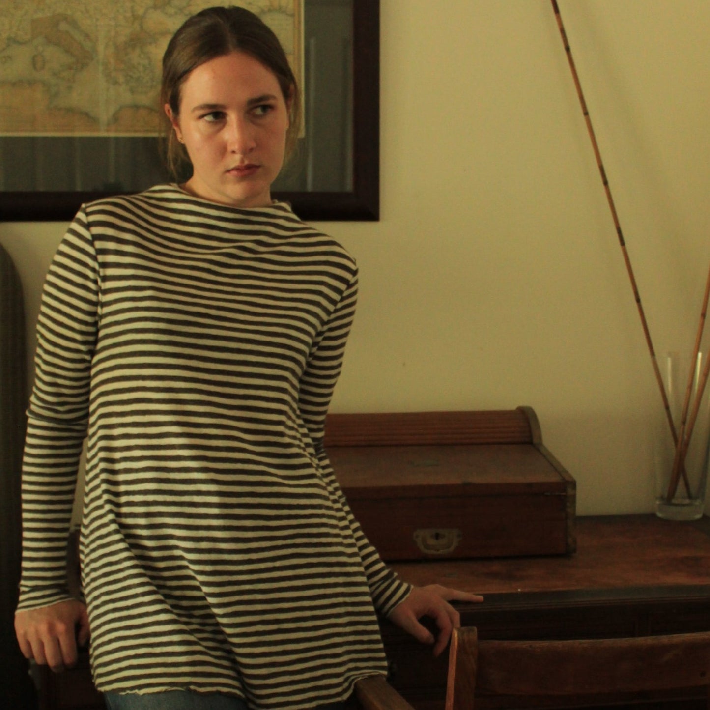 Merino Wool Top. Stripe.