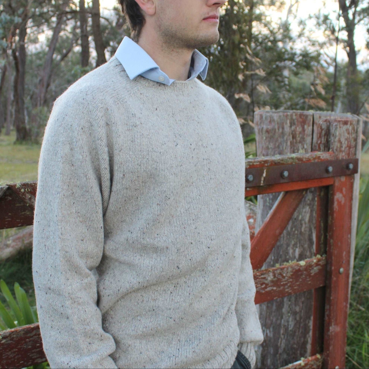 Men's natural crew in merino from Harley