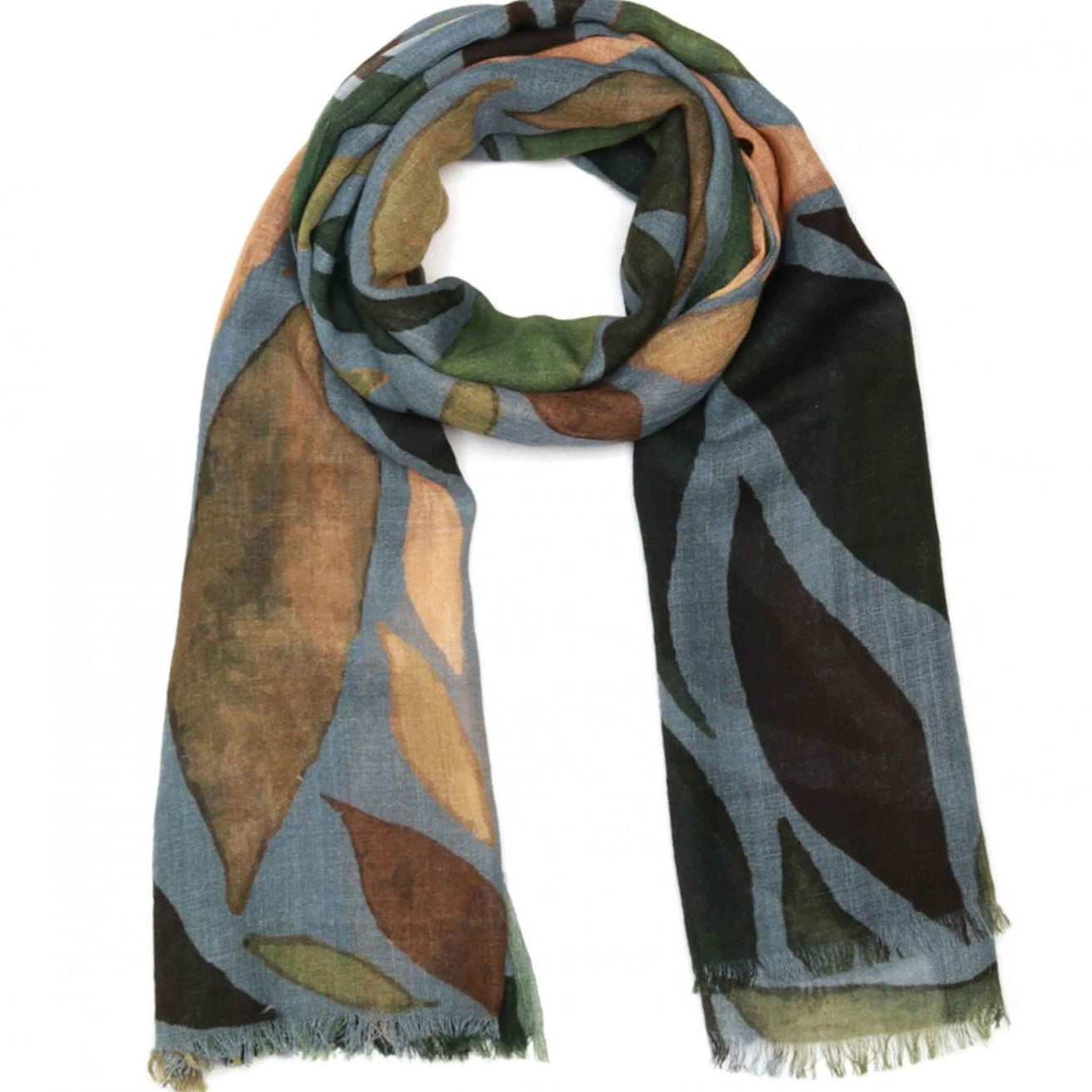 Namaskar Scarf Merino Wool and Silk Digital Print W22-04