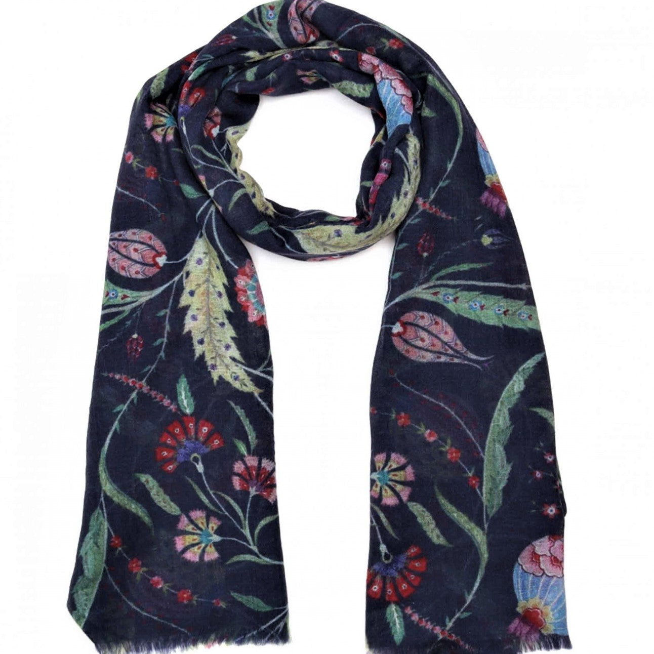 Namaskar Scarf Merino Wool and Silk Digital Print W22-10