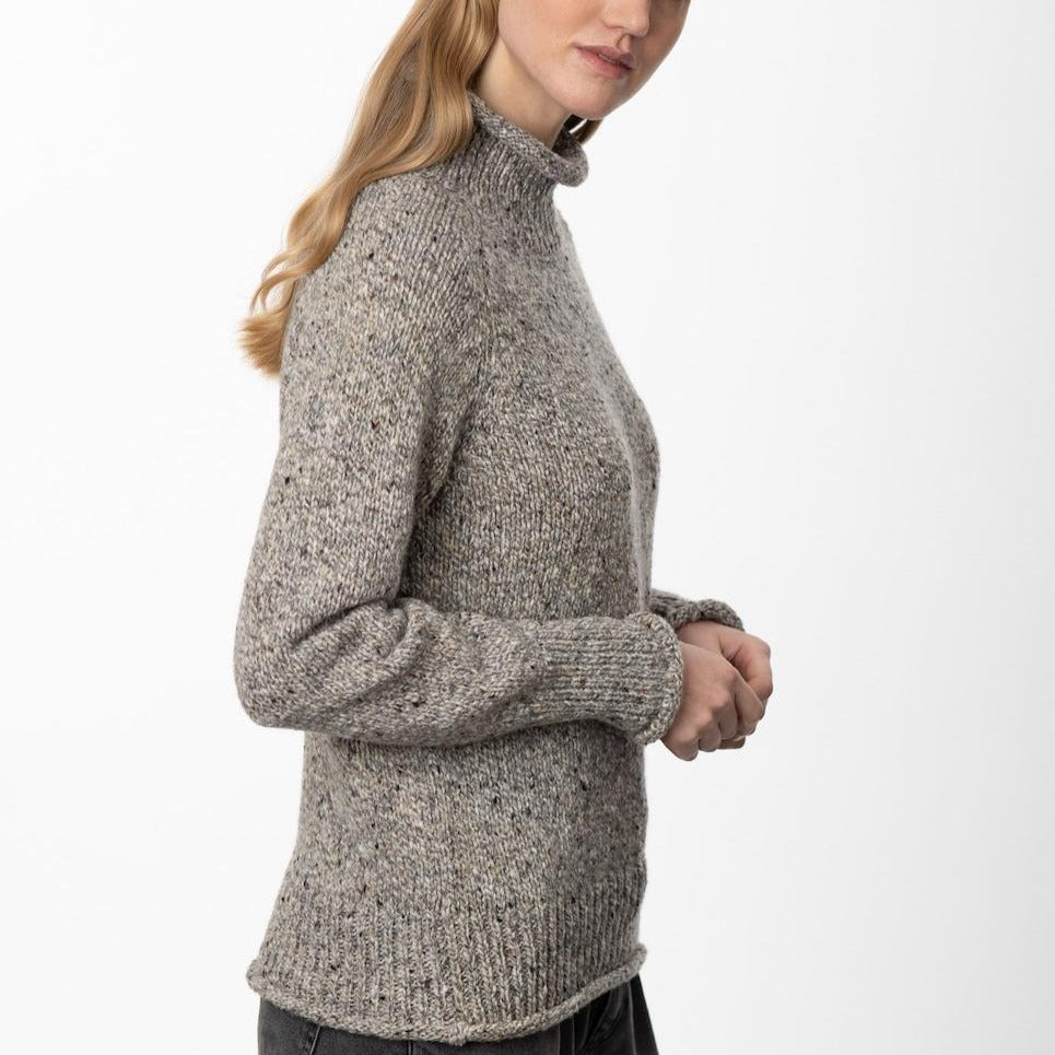 Fisherman out of Ireland Saddle Shoulder Sweater in Porridge